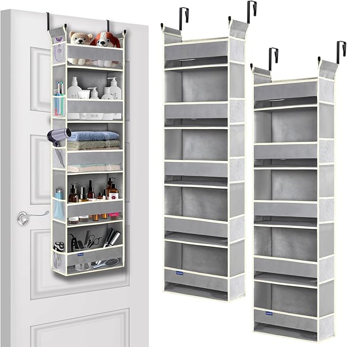 2 Pack Over The Door Hanging Organizer 5-Shelves and 10 Side Pockets, Over The by ROOMTALK
