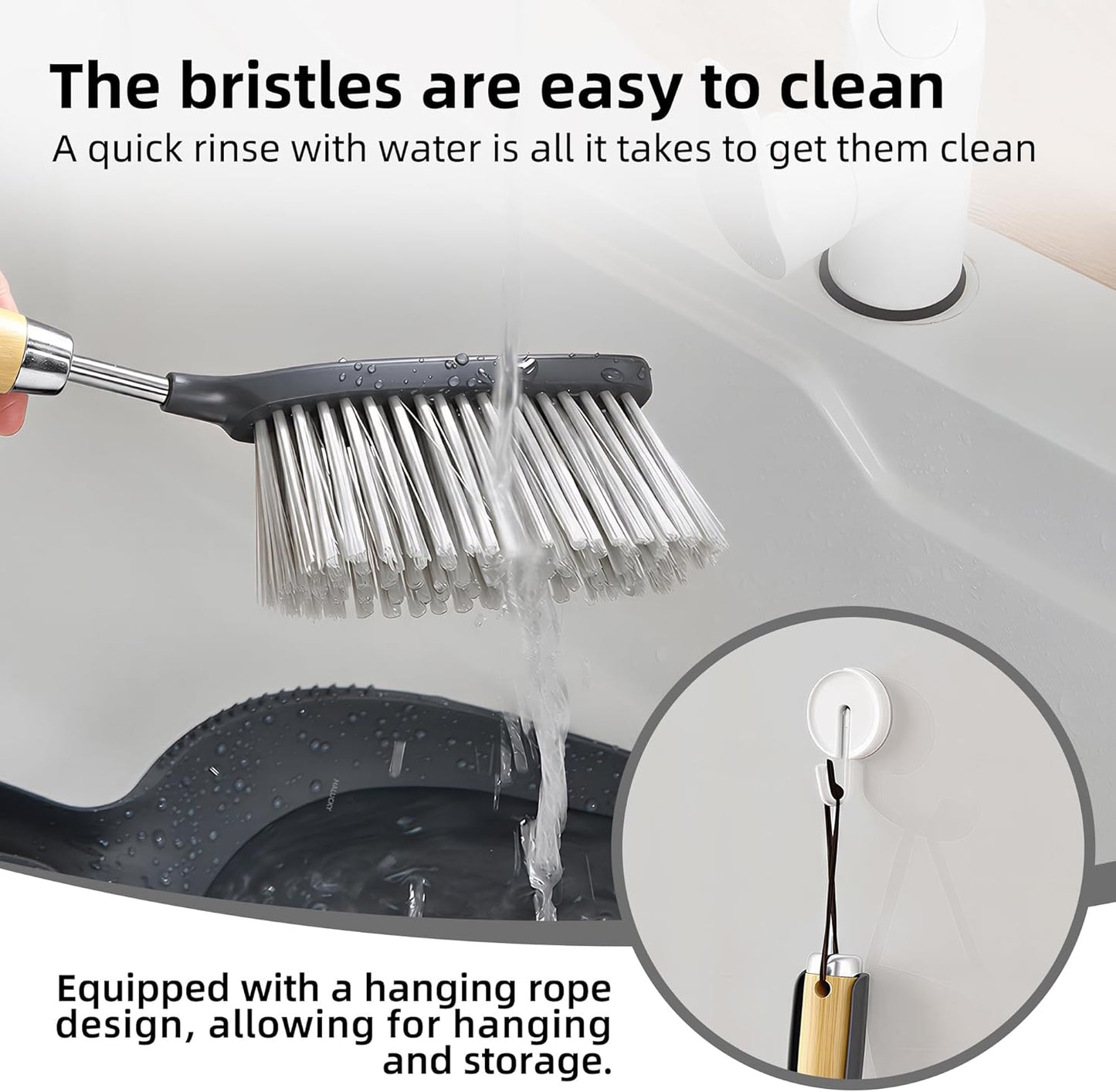 Hand Broom and Dustpan Set with Bamboo and Stainless Steel Handle, PET Bristles, Portable Cleaning Kitchen Countertops, Table Tops,Crumbs,beds,Sofas,Camping,Cars and Animal Cages