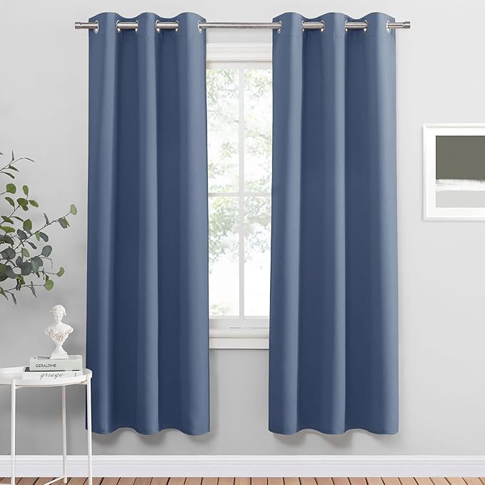 PONY DANCE Stone Blue Blackout Curtains by PONYDANCE
