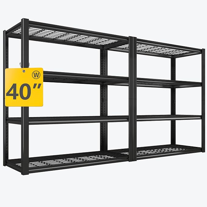 REIBII 40" W Garage Shelving 2240 LBS Storage Shelves Adjustable Metal Shelving by REIBII