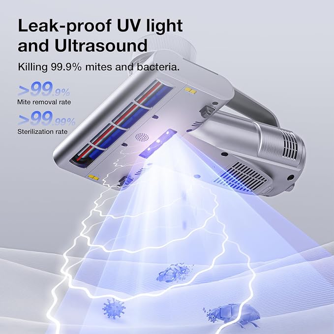 Jimmy WB81 Mattress Vacuum Cleaner, Upgraded Roller Brush, Smart Dust Sensor LED - Image 4