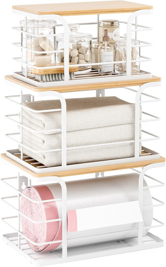 3 Pack Stackable Pantry Organizer, Stainless Steel Trash Bag Holder Dispenser by Stylstoreazy