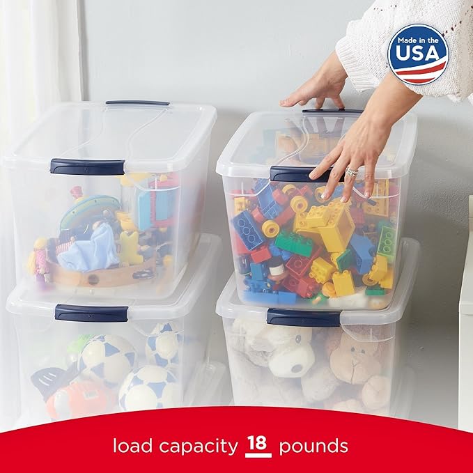 Rubbermaid Cleverstore Clear 32 Qt, 6 Pack Stackable Plastic Storage Bins - Image 5
