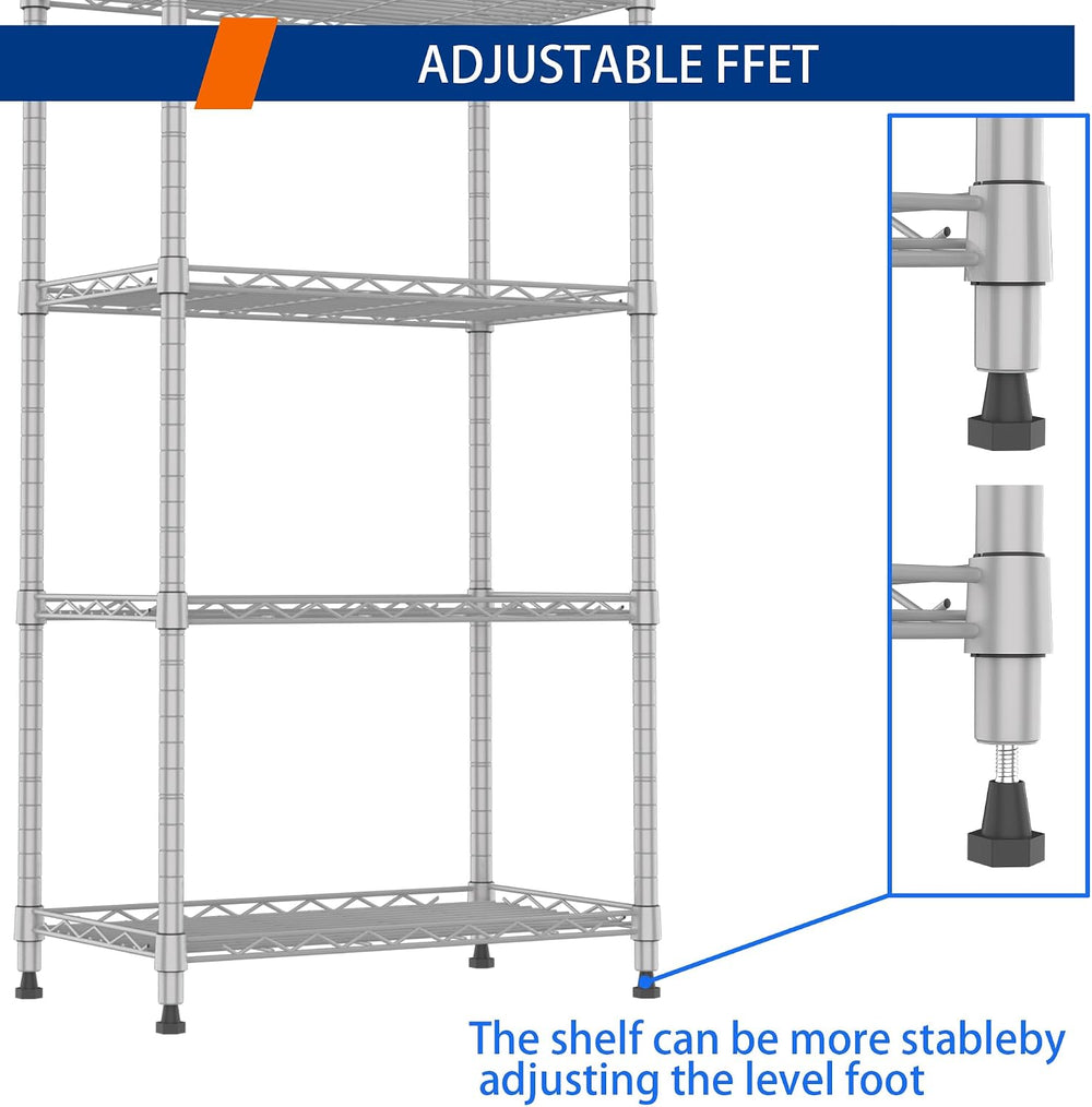 REGILLER 5-Wire Shelving Metal Storage Rack Adjustable Shelves,Standing Stora...