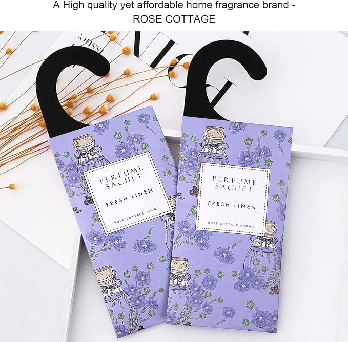 ROSE COTTAGE Large 12 Packs Fresh Linen Hanging Closet Deodorizer Air Freshener - Image 6