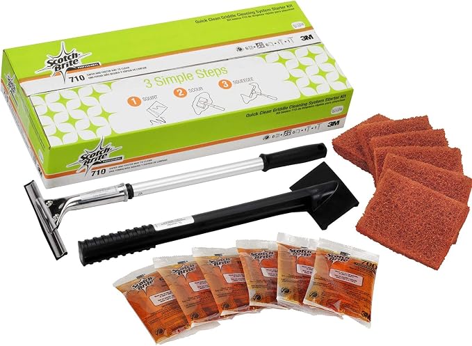 3M Scotch-Brite Griddle Cleaning, Quick Clean Heavy Duty Scour Pad, 4 in x 5.25 - Image 2