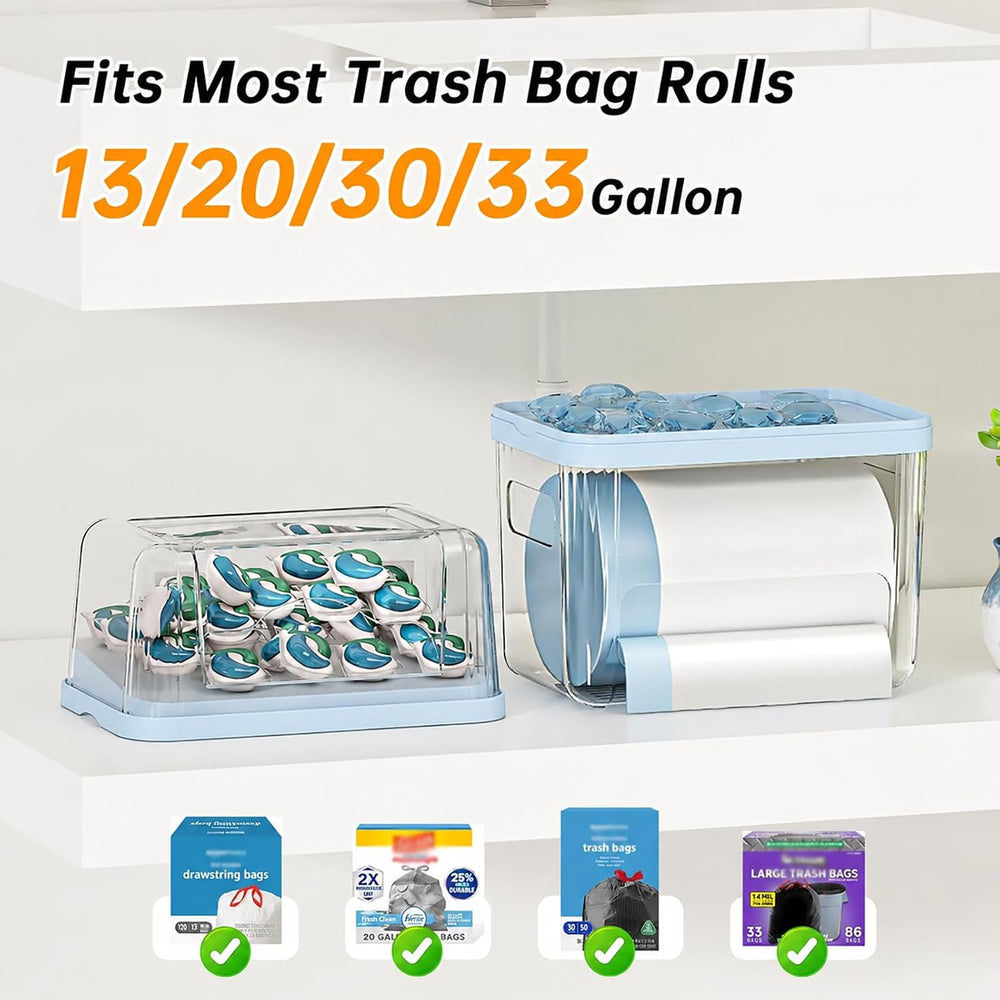 2-in-1 Trash Bag Holder Laundry & Dishwasher Pods Container,Garbage Bag D...