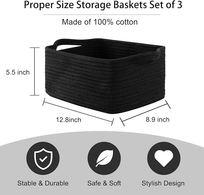 OIAHOMY Cotton Rope Woven Baskets - Image 3