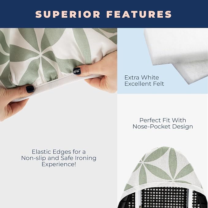 Ironing Board Cover and Pad Extra Thick Heavy Duty Padded 4 Layers Non Stick - Image 2