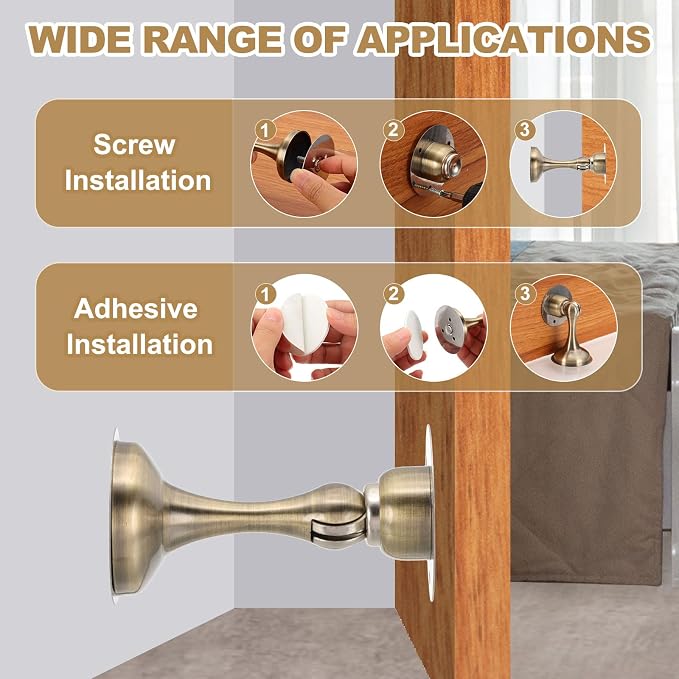MECCANIXITY Magnetic Door Stoppers Stainless Steel Door Stops, Wall Floor - Image 4