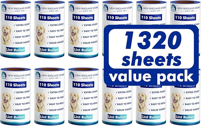 Lint Rollers for Pet Hair Extra Sticky, 1320 Sheets, Portable Pet Lint Remover by NewEnglandStories
