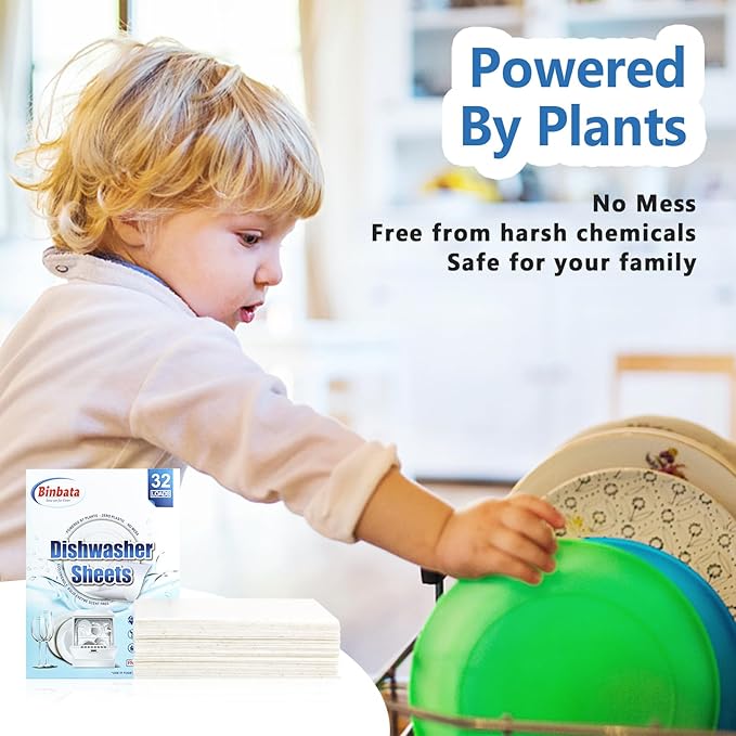 Upgraded Eco Dishwasher Detergent Sheets Up To 32 Loads, Unscented Plastic Free - Image 7