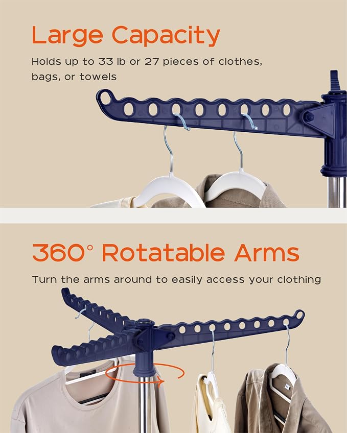 Clothes Drying Rack Foldable, 59 inch Tripod Laundry Drying Rack Indoor - Image 4