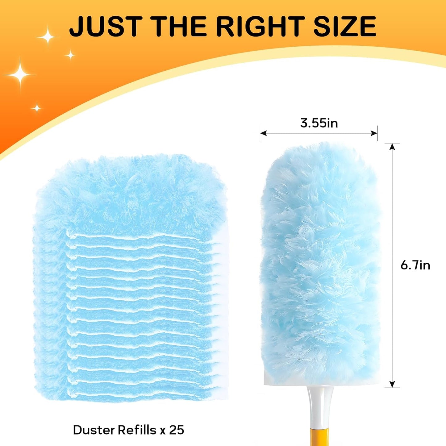 SetSail 25 Count Duster Refills Compatible with Swiffer Dusters for Cleaning Disposable Duster Refill Multi Surface 360° Duster Cleaner Kit for Ceiling Fan, Blind, Furniture