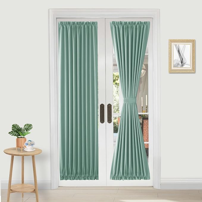 DWCN French Door Curtains – Rod Pocket Thermal Blackout Curtain by DWCN