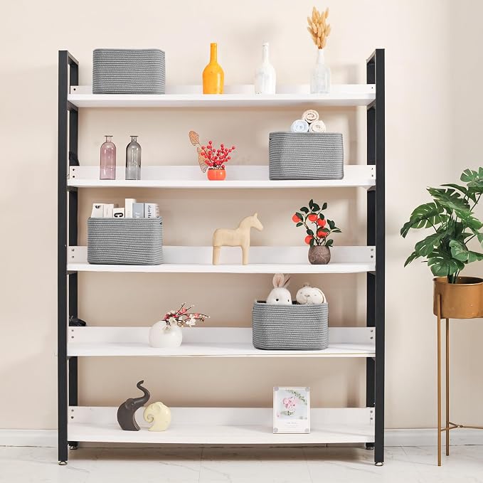 Small Storage Baskets for Shelves Organizing, Woven Cotton Rope Baskets for - Image 2