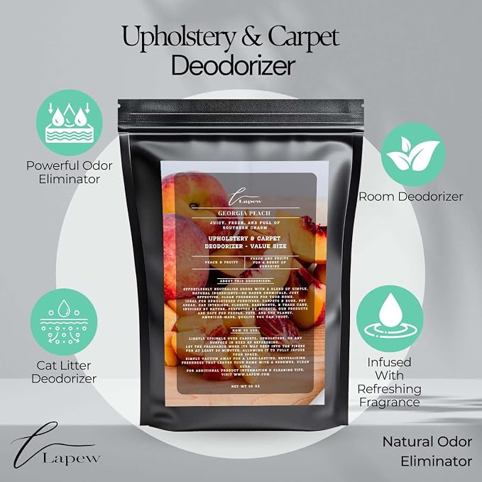 Georgia Peach Carpet Freshener Powder Refill 36 oz | Powerful Odor Eliminator - Image 3
