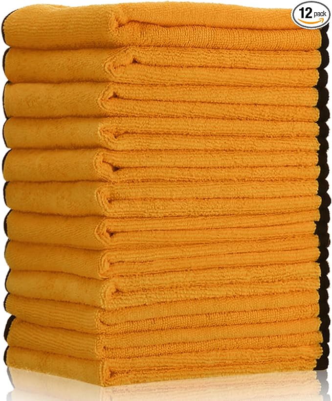 Tallew 12 Pcs Microfiber Towels 16 Inch x 16 Inch Microfiber Cloth Car Drying by Tallew
