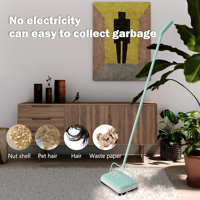 Eyliden Carpet Sweeper, Mini Size Lightweight Hand Push - Image 6