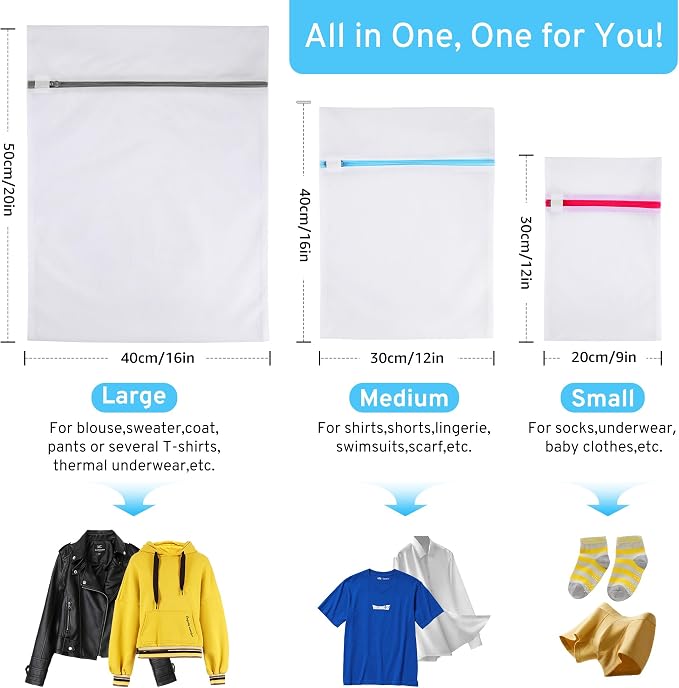3 Pack 3 Size Mesh Laundry Bags Set - Image 2