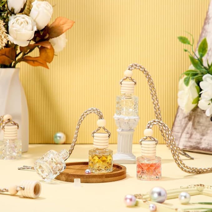 BBTO 50 Pcs Hanging Car Air Freshener Car Diffuser Bottles Empty Glass Perfume - Image 2