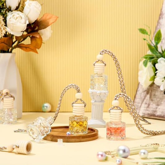 BBTO 50 Pcs Hanging Car Air Freshener Car Diffuser Bottles Empty Glass Perfume - Image 2