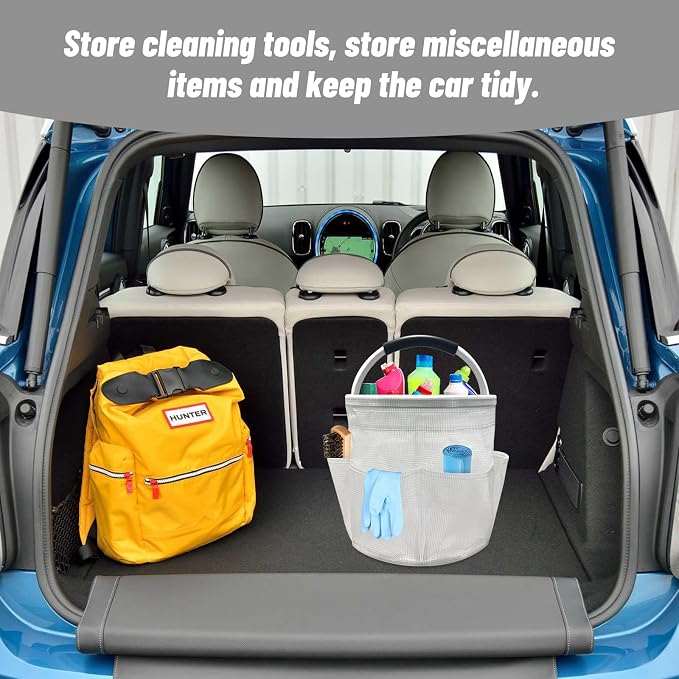 Qivine 17L Cleaning Caddy with Handle, Cleaning Supply Caddy Foldable Tool Bag - Image 5