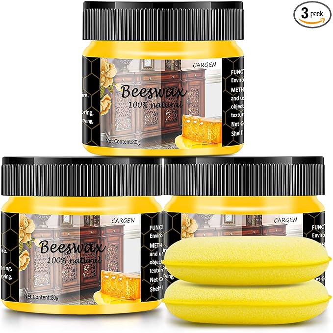 CARGEN 3 PCS Wood Seasoning Beewax Natural Beewax Traditional Wood Wax by CARGEN