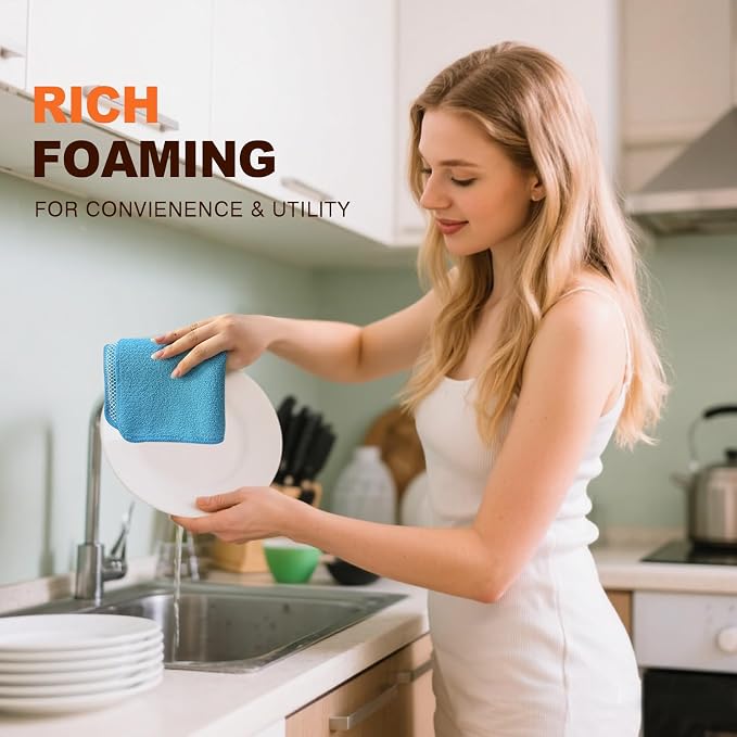 KinHwa Kitchen Washcloths for Dishes Absorbent Microfiber Dish Cloths Quick Dry - Image 3