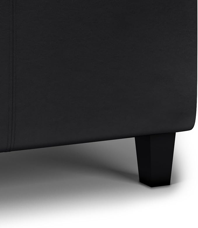 SIMPLIHOME Avalon 42 inch Wide Contemporary Rectangle Tray Storage Ottoman