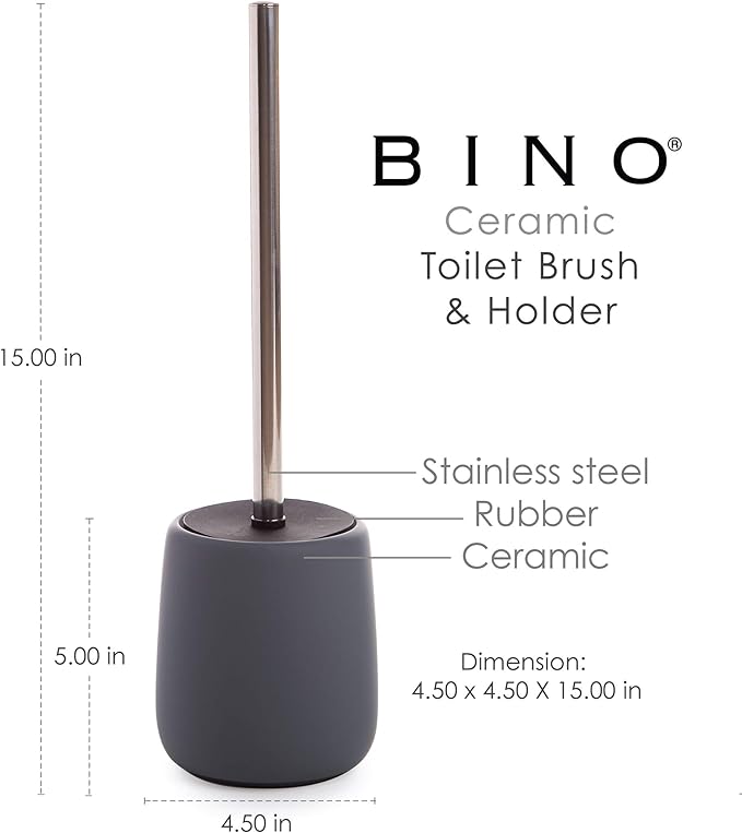 BINO | Toilet Brush with Holder Silicone Coated Ceramic - Image 2