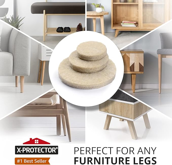 X-Protector 357 pcs Beige Felt Furniture Pads - Image 2