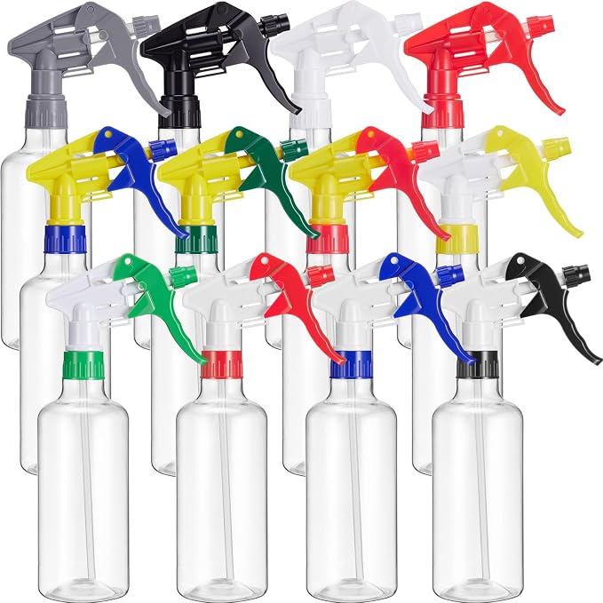 Eccliy 12 Pcs 16 Oz Plastic Spray Bottle, Adjustable Empty Reusable Sprayer by Eccliy
