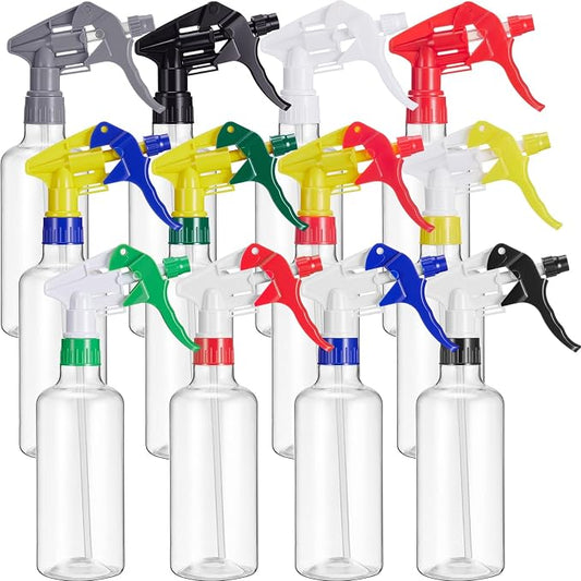 Eccliy 12 Pcs 16 Oz Plastic Spray Bottle, Adjustable Empty Reusable Sprayer by Eccliy