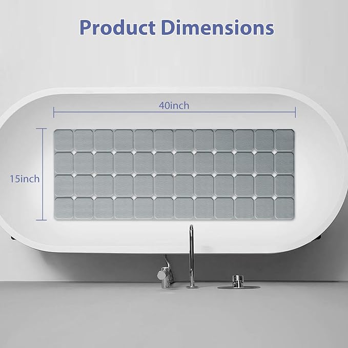 Bathtub Mat Non Slip Silicone Foldable Extra Long Tub Mat Strong Suction Cups & - Image 5