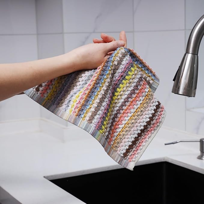 Oeleky Kitchen Dishcloths for Washing Dishes, Ultra Absorbent Dish Rags - Image 4