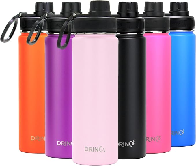 DRINCO Stainless Steel Water Bottle Spout Lid Vacuum Insulated Double Wall by Drinco
