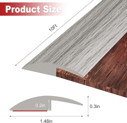 10Ft Carpet Floor Transition Strip, Self Adhesive Floor Edging Trim Strip - Image 2