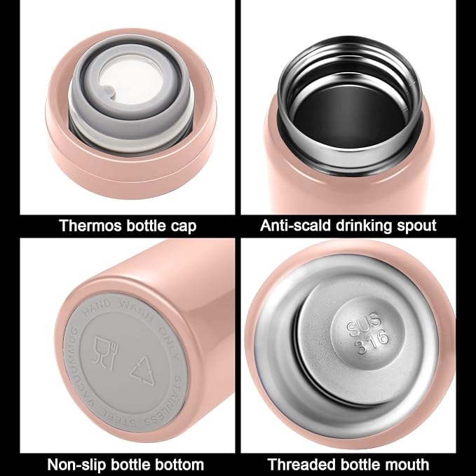 10oz Mini Water Bottle Stainless Steel Thermos Small Flask - Image 3