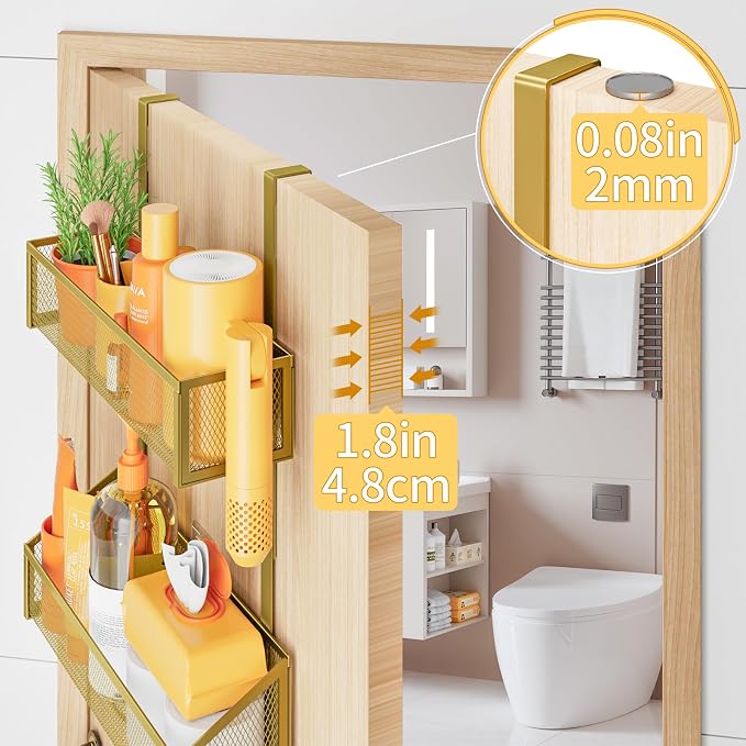 Over The Door Hooks Organizer, Coat Rack Over The Door Storage Hanger Towel Rack - Image 5