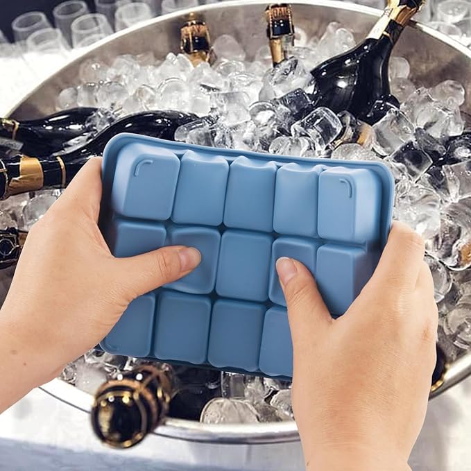 Ice Cube Trays with Silicone Lid, 15 Grid Square Ice Tray Easy Release - Image 4
