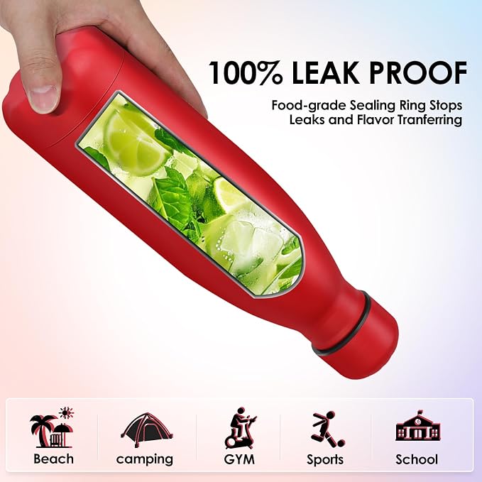 25oz Cola-Bottle Shaped Stainless Steel Leak-proof Water Bottle, Double Wall - Image 5
