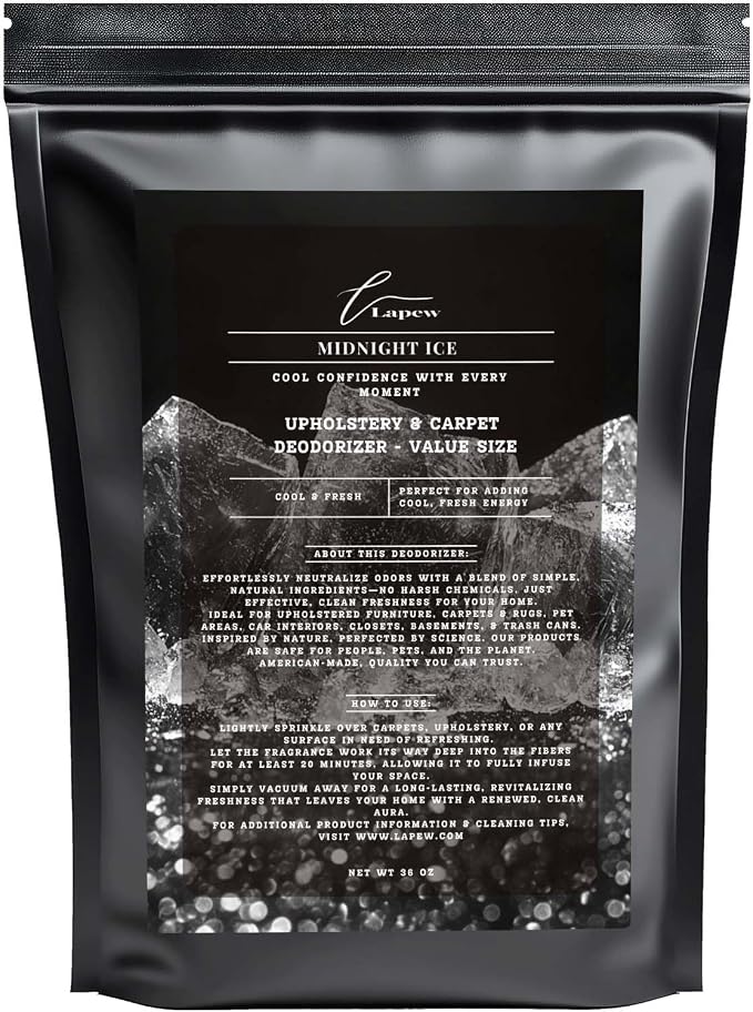 Midnight Ice Carpet Freshener Powder Refill 36 oz | Powerful Odor Eliminator by Lapew