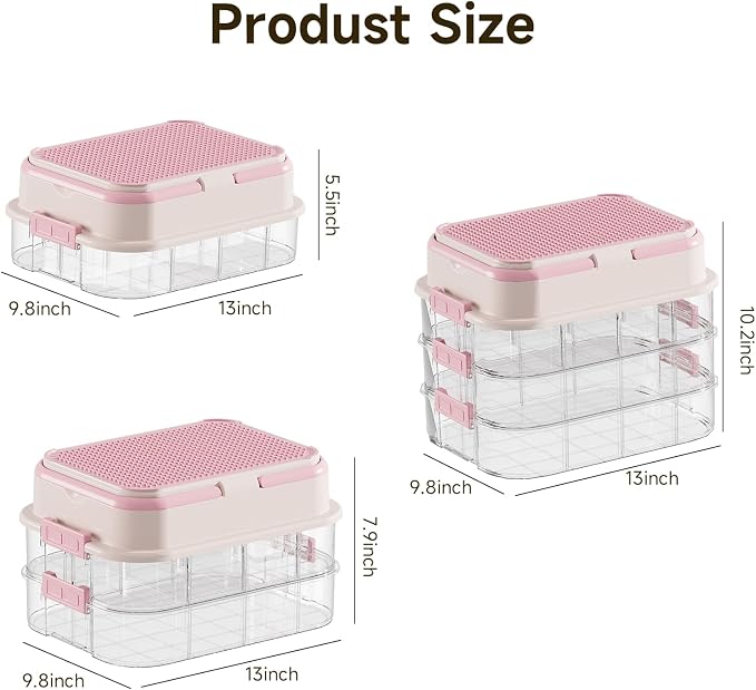 Toy Storage Organizer Box with Handle, Stackable Building Block Toy Box with - Image 7