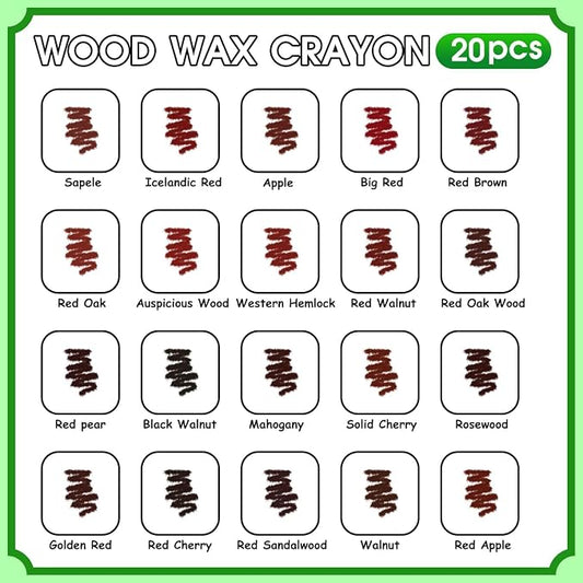 Furniture Markers Touch Up, 20 Colors Wood Filler Sticks, Wood Wax Crayons - Image 2