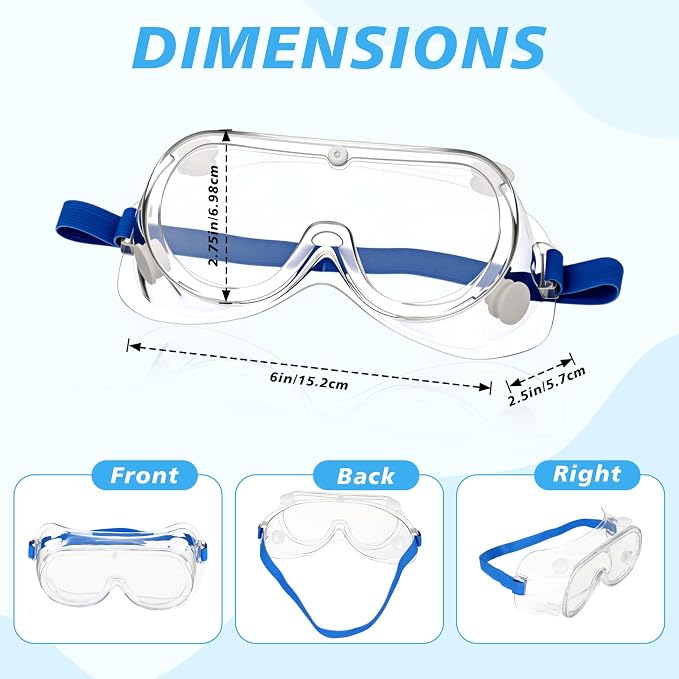 Yunsailing Protective Safety Goggles Lab Over Glasses Clear Anti Fog Eye - Image 3