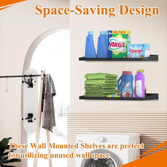 PEKGRIL 2 Pack Garage Wall Shelf, 1X2 Ft Heavy Duty Garage Shelving, Wall - Image 6