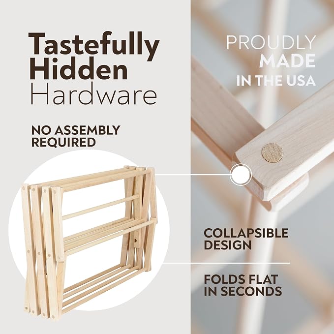 Pennsylvania Woodworks Clothes Drying Rack: Solid Maple Hard Wood Laundry Rack - Image 3