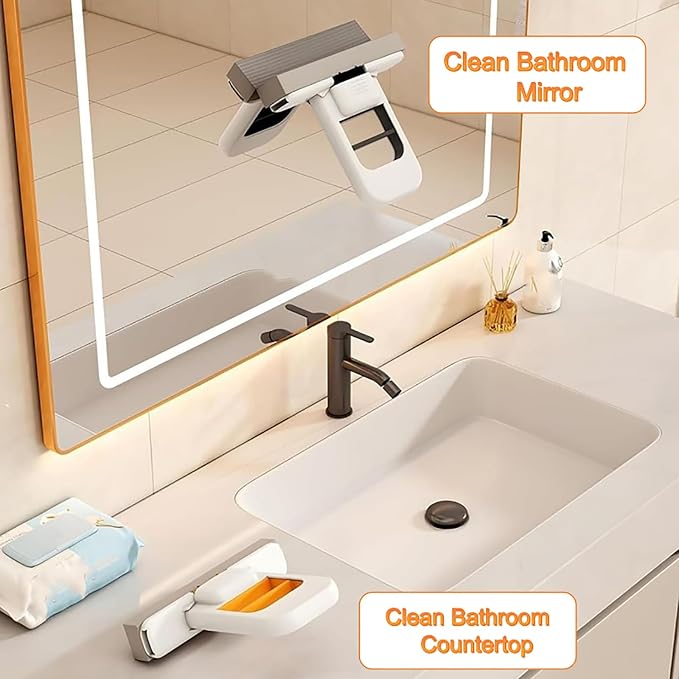 Mini Foldable Desktop Mop, Sponge Mop Wet and Dry Use Cleaning System, - Image 5