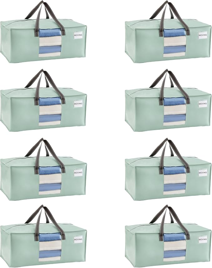 VENO 8 Pack Moving Bags for College, Heavy-Duty Storage Totes, Moving Boxes and by Veno